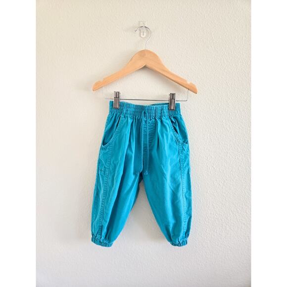 12-18 Month Vintage Perfect Pals Teal Jogger Pants - Picture 1 of 6